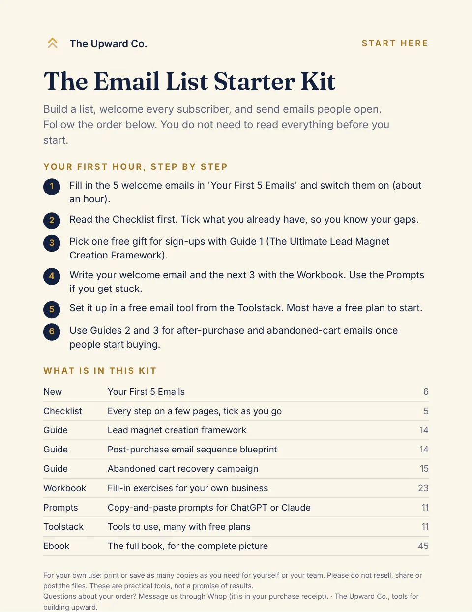 Start Here page