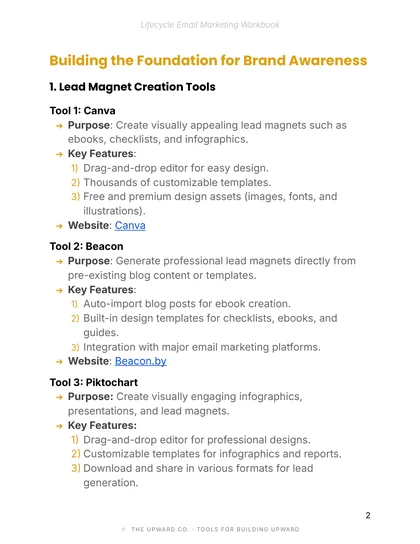 Toolstack page, The Email List Starter Kit