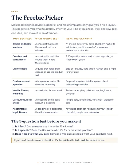 Page from The Freebie Picker
