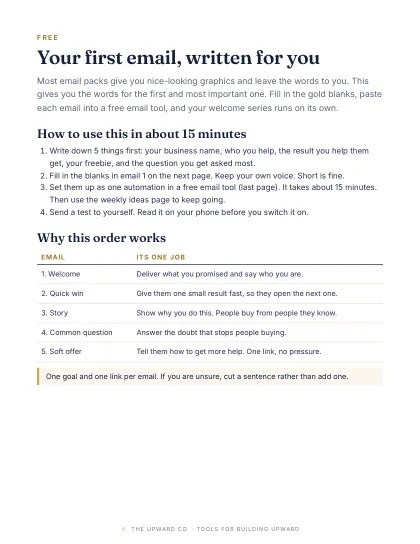 Another page from Your First Email, Written For You