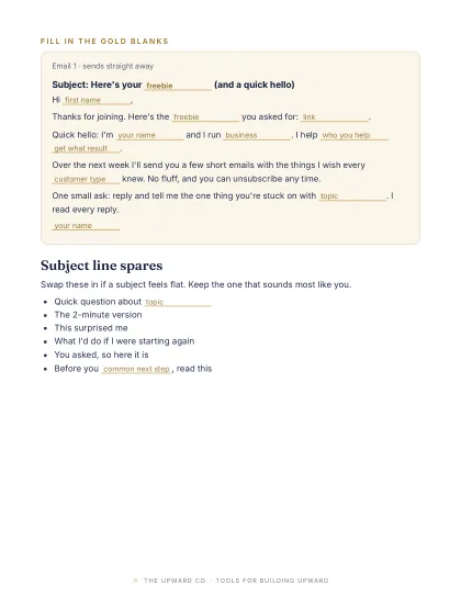 Page from Your First Email, Written For You