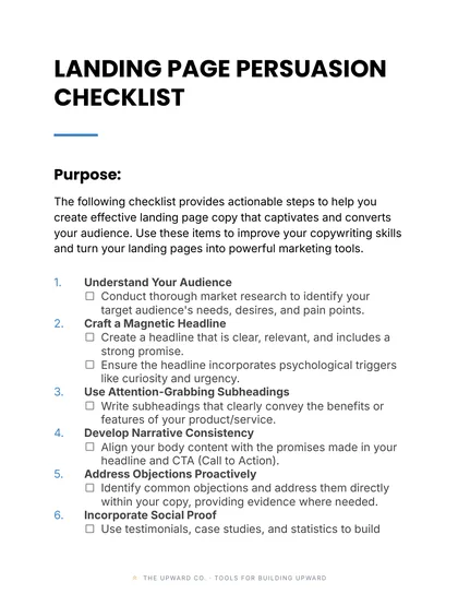 Checklist page, The Lead Magnet & Landing Page Kit