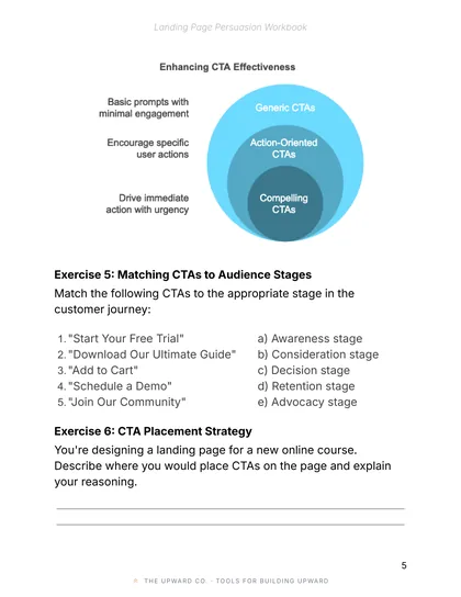 Workbook: buttons page, The Lead Magnet & Landing Page Kit