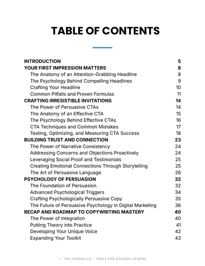 Ebook contents page, The Lead Magnet & Landing Page Kit