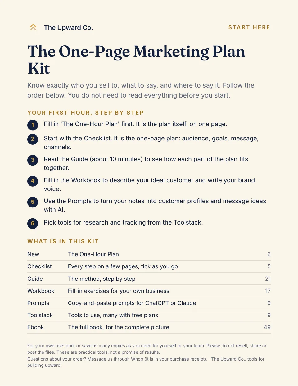 Start Here page
