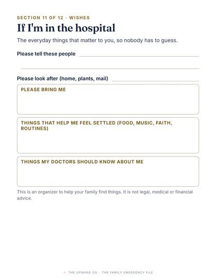 If I'm in the hospital page from the file