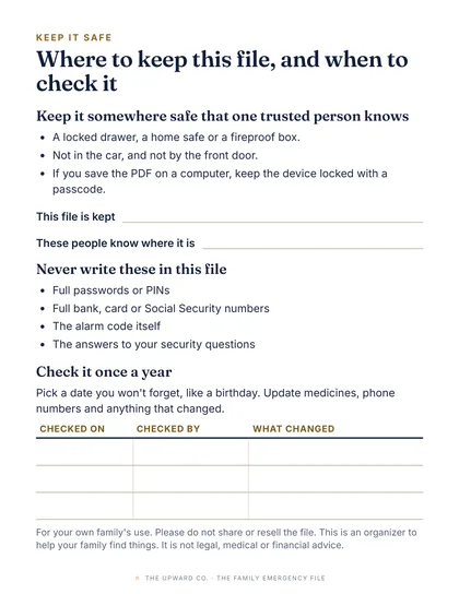 Where to keep it, and when to check it page from the file