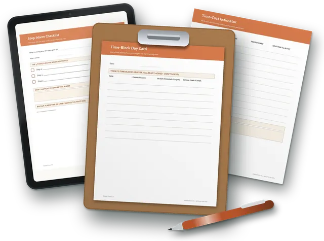 ADHD Time-Blindness Toolkit: real pages from the PDF