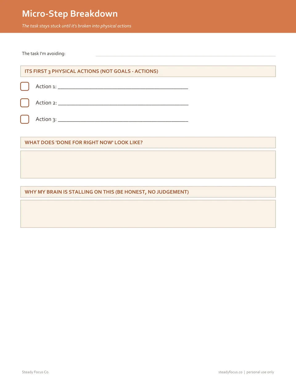 Micro-Step Breakdown page